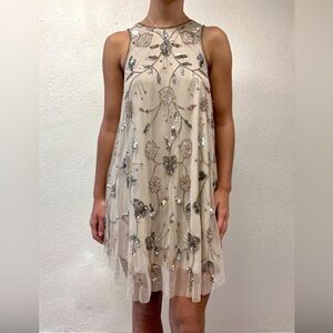 Cream and gold floral beaded dress from Altar’d State, small